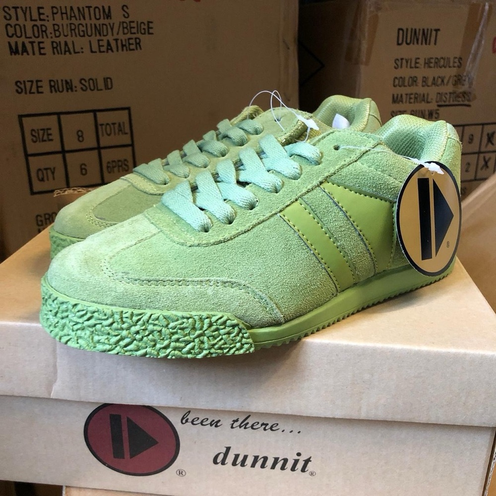 BNIB Lime Green Dunnit Sneakers, size 7,8US womens